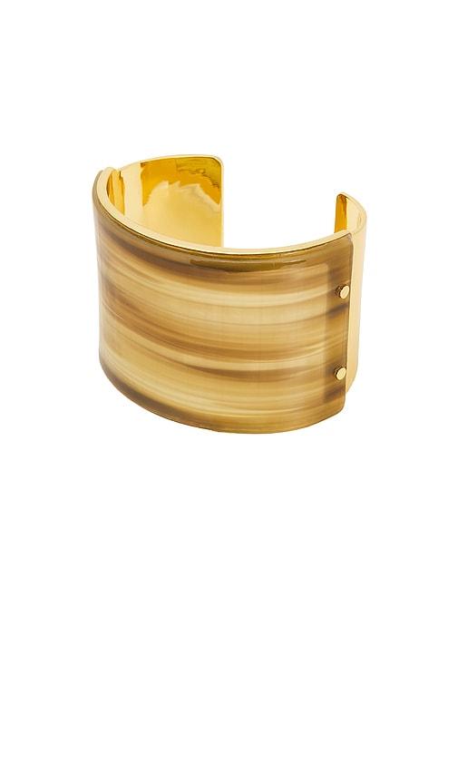 demarson primo arm cuff in metallic gold.