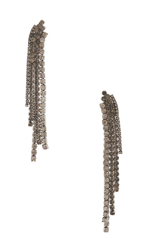 demarson rue earring in metallic silver.