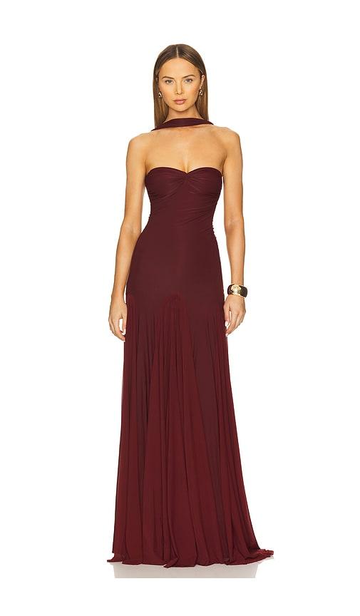 deme by gabriella berta dress in burgundy. - size l (also in xs, s, m, xl)