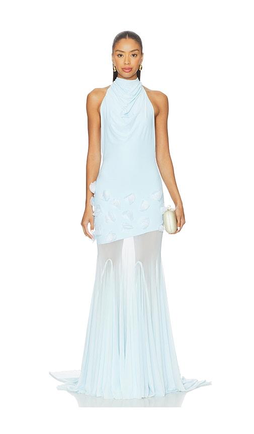 deme by gabriella celeste gown in baby blue. - size m (also in xs, s)