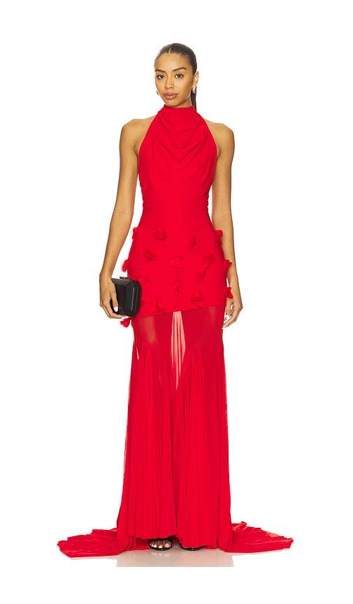 deme by gabriella celeste gown in red. - size m (also in xs, s)