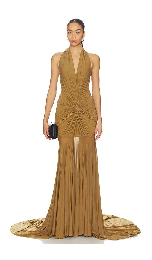 deme by gabriella chloe dress in brown. - size s (also in xs)