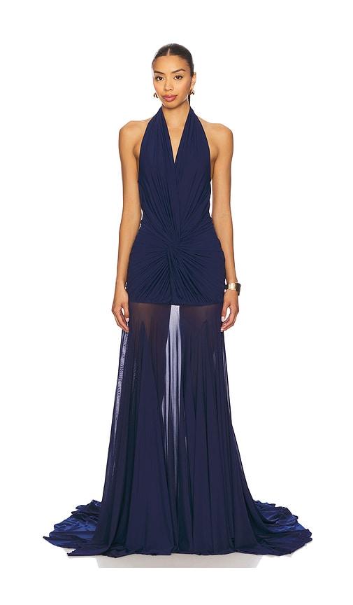 deme by gabriella chloe gown in navy. - size l (also in xs, s)