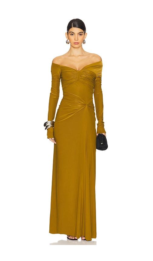 deme by gabriella connie gown in olive. - size m (also in xs, s, xl)