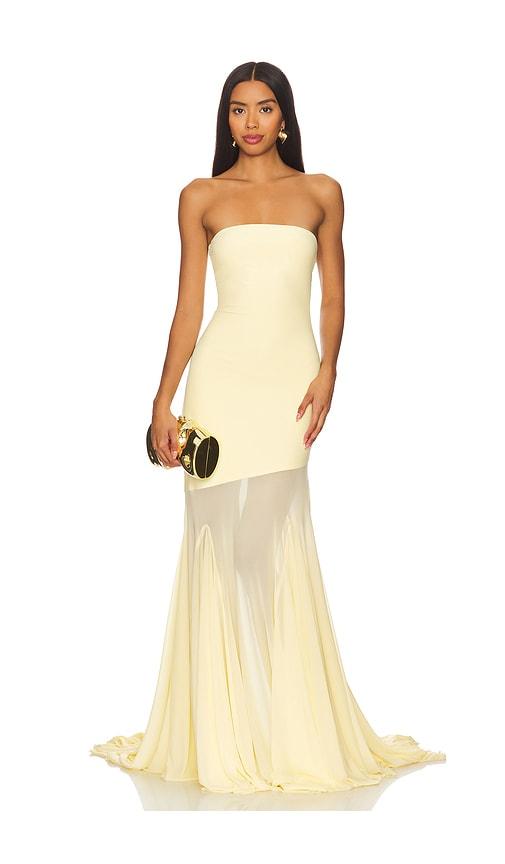 deme by gabriella dahlia gown in yellow. - size m (also in xs, s, l, xl)