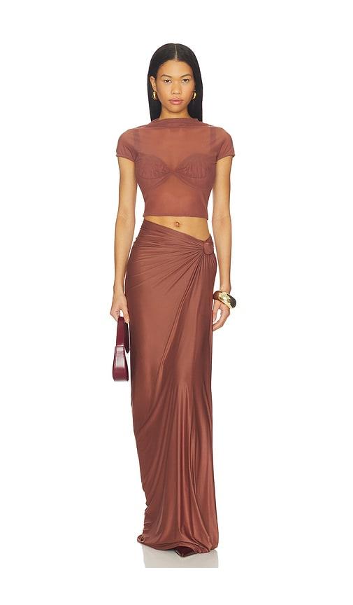 deme by gabriella dove dress in brown. - size l (also in xs, s, xl)