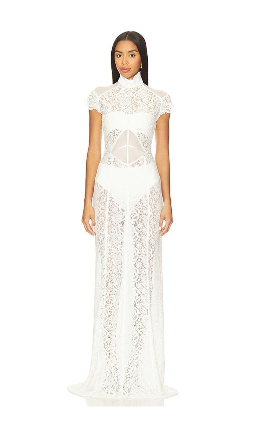 deme by gabriella layla gown in white. - size l (also in xs, s)