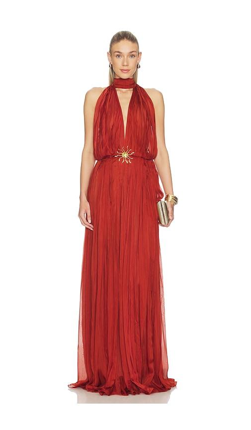 deme by gabriella the melania dress in brick. - size l (also in s, xs, m, xl)