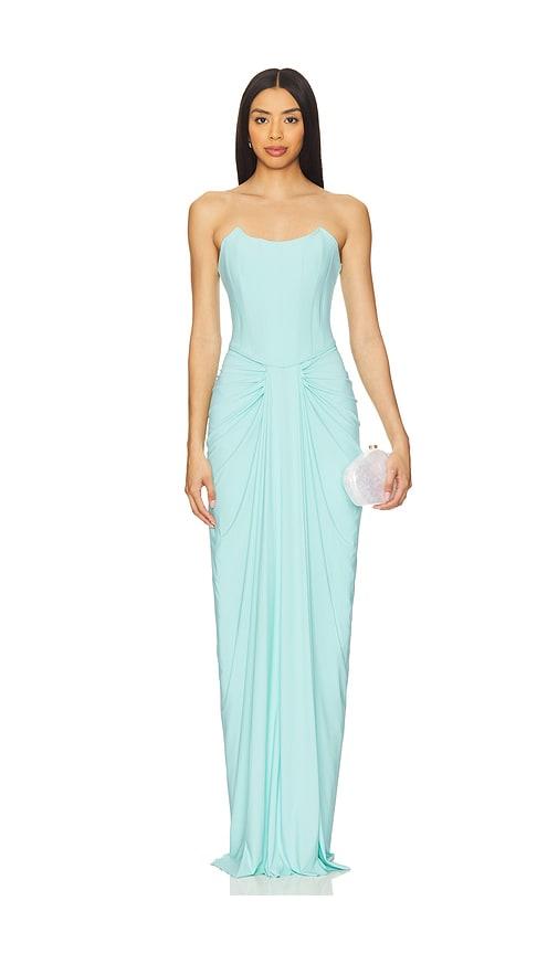 deme by gabriella x revolve pearl gown in mint. - size l (also in xs, s, m, xl)