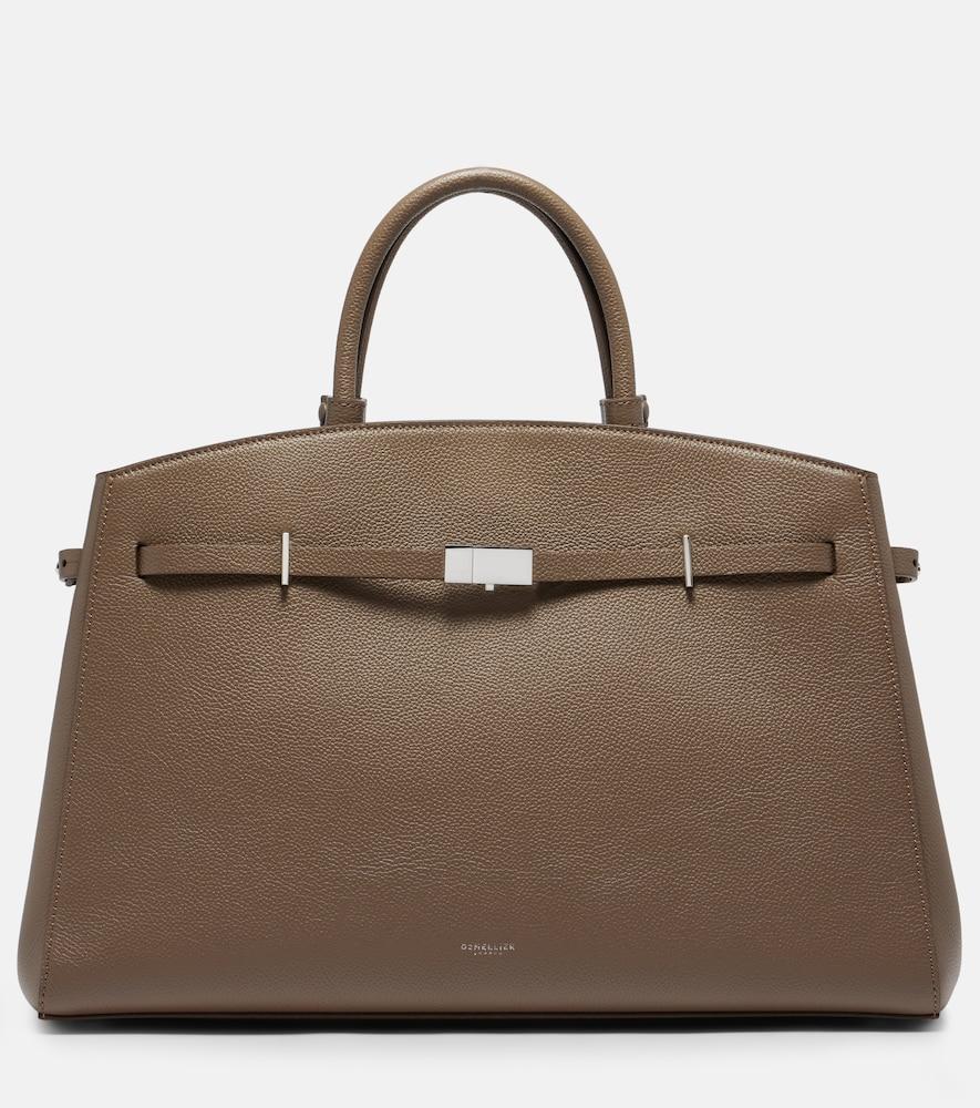 demellier hudson leather top-handle bag