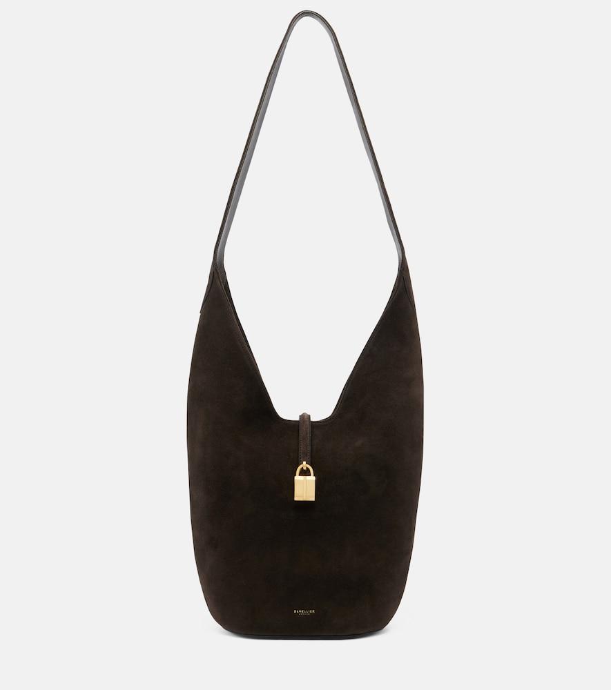 demellier siena medium suede shoulder bag