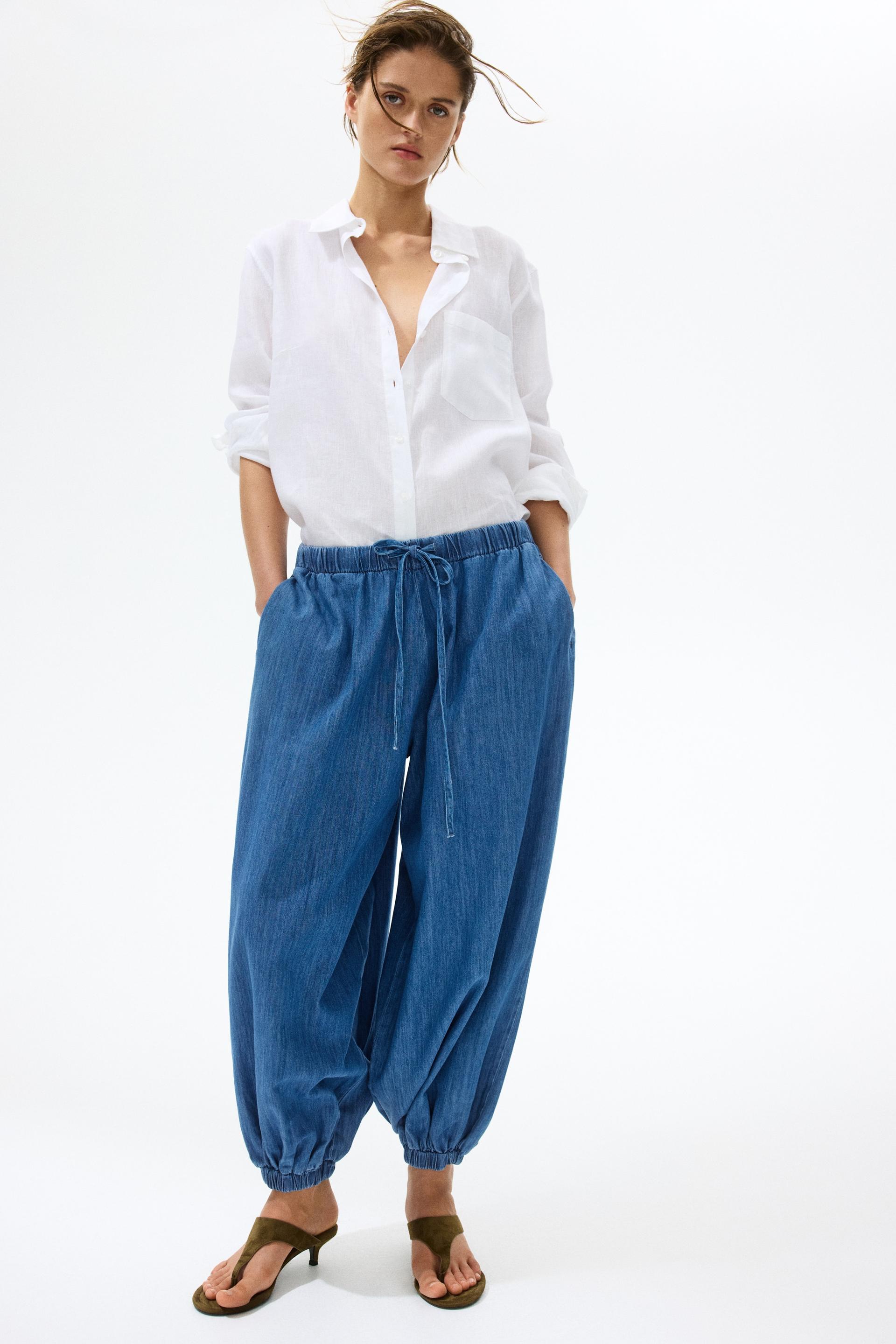 denim balloon pants