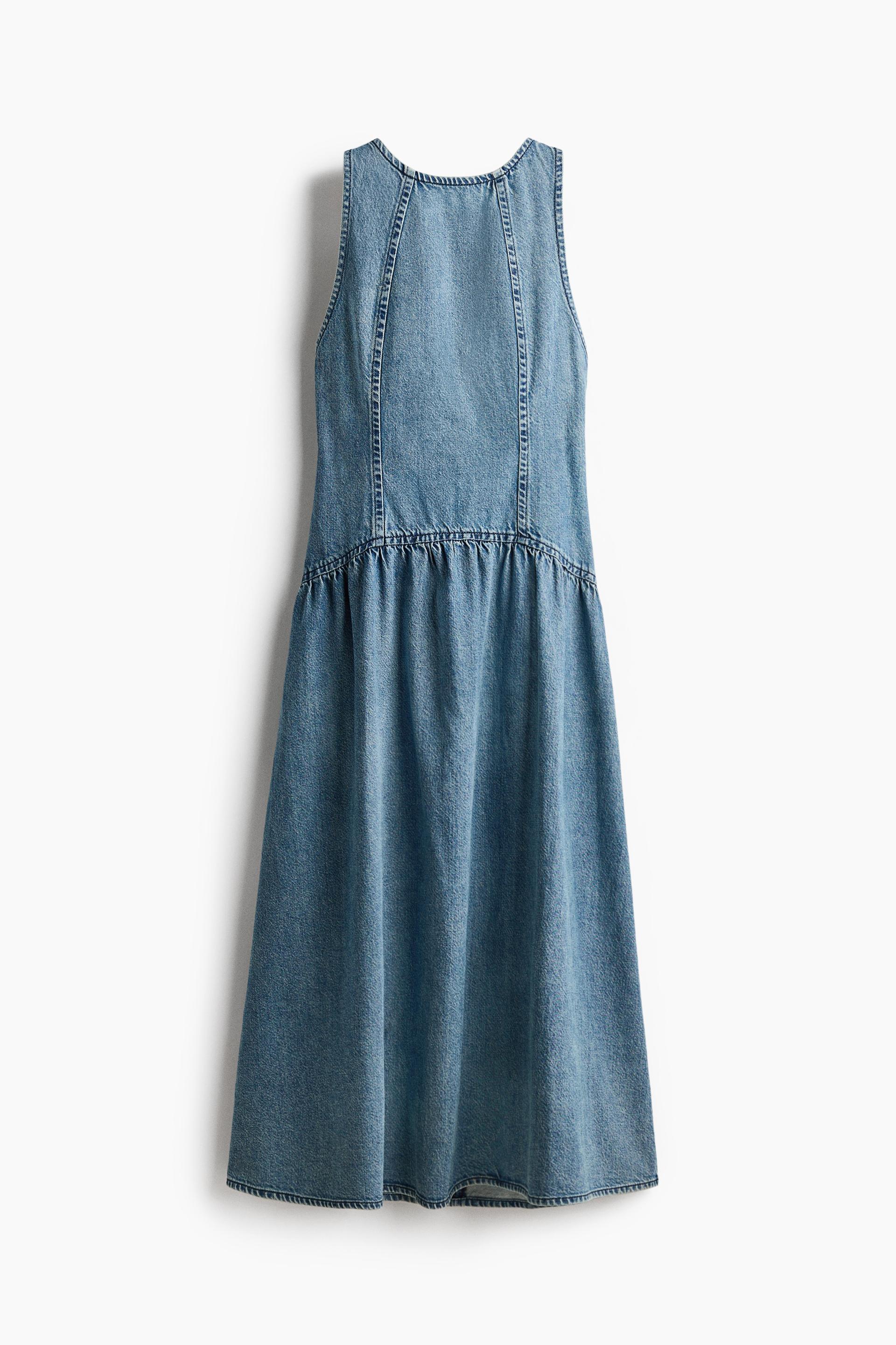 denim dress with flared skirt