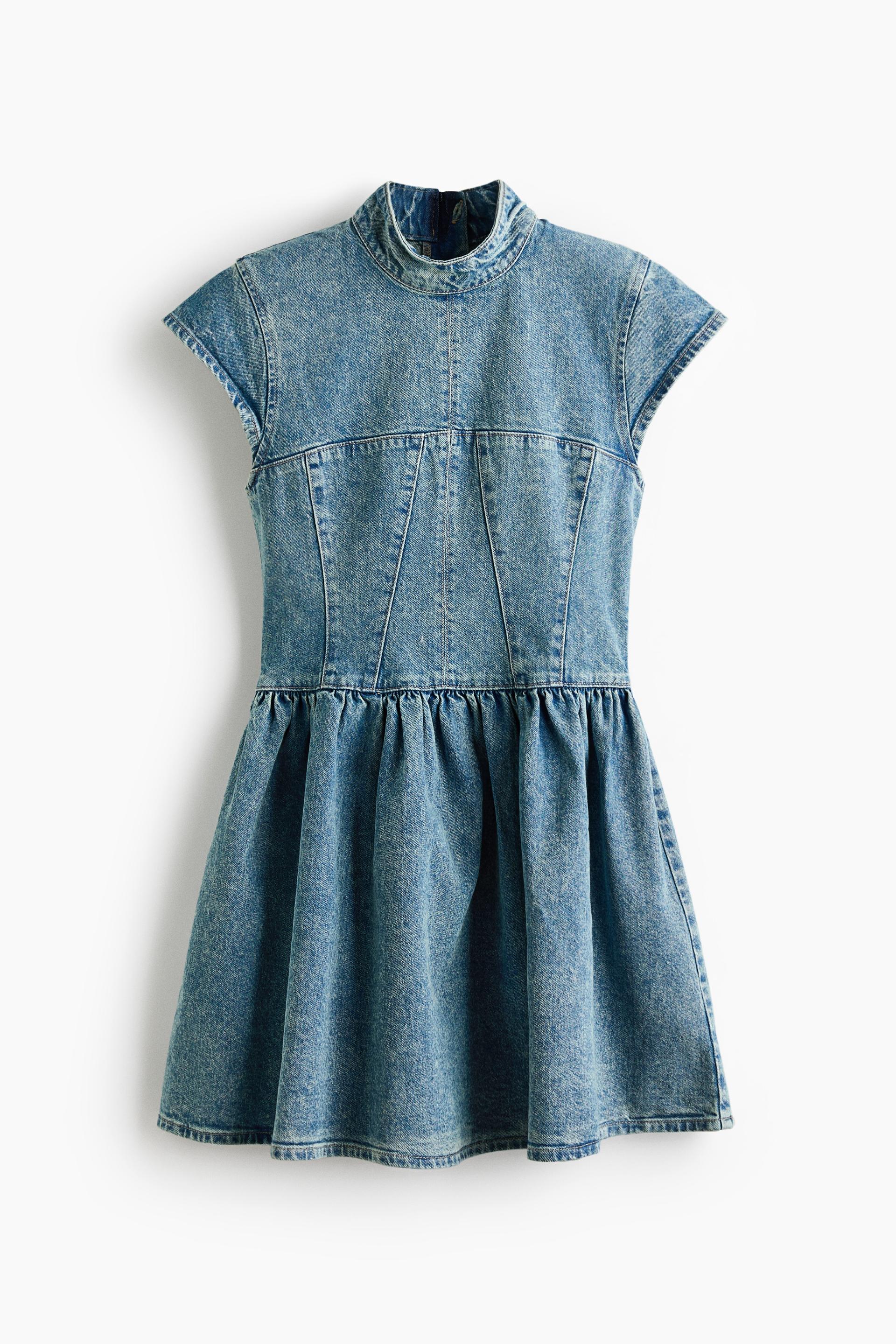 denim dress with flared skirt