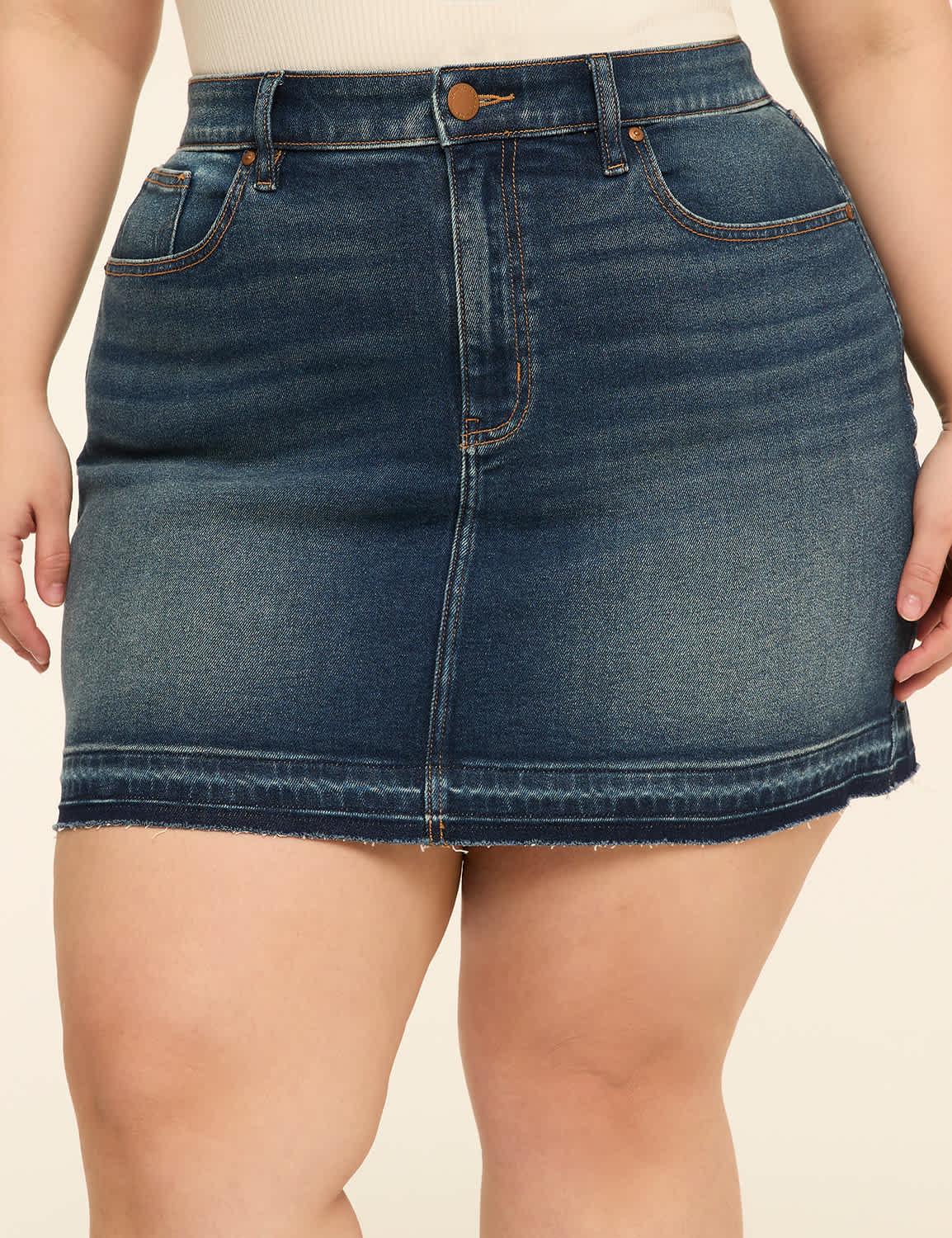 denim mini skirt