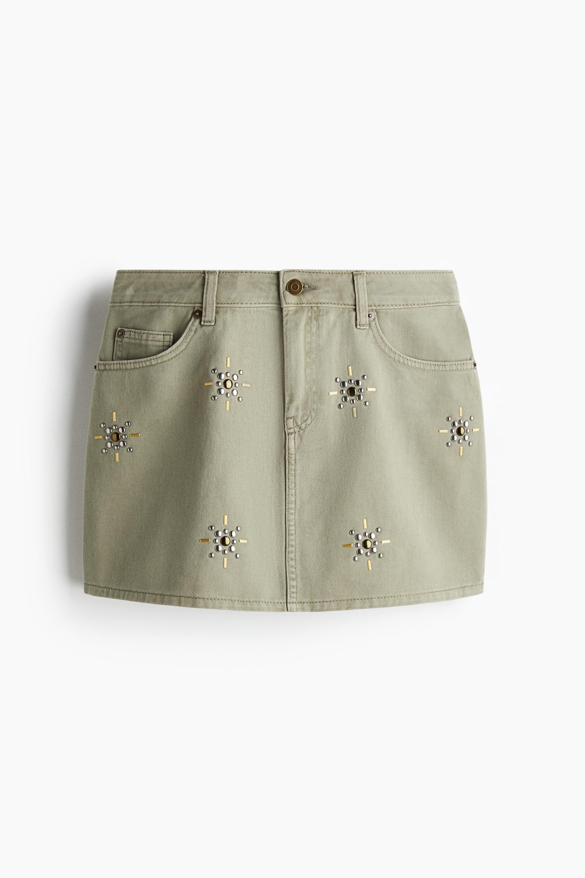 denim mini skirt