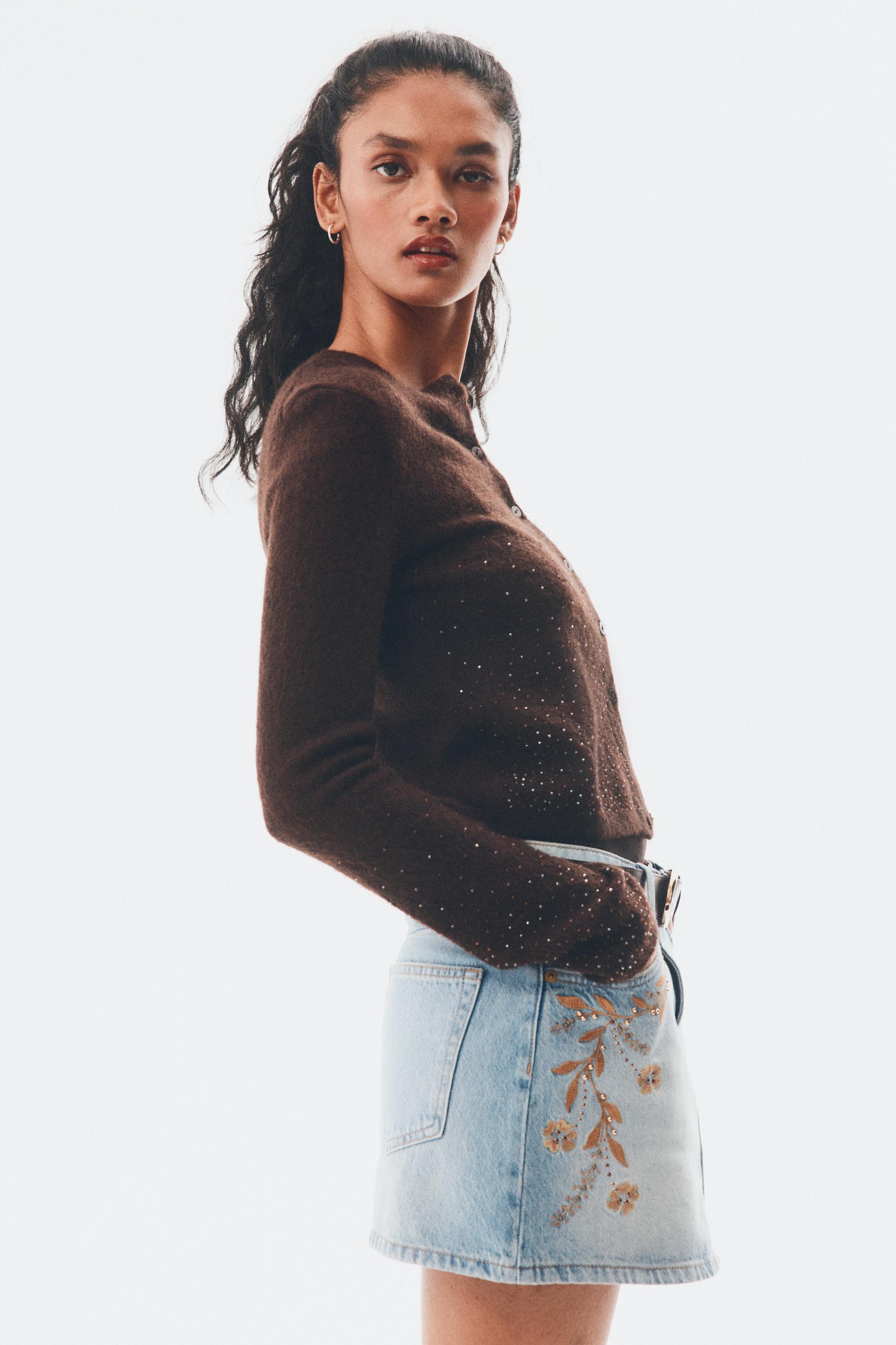 denim mini skirt