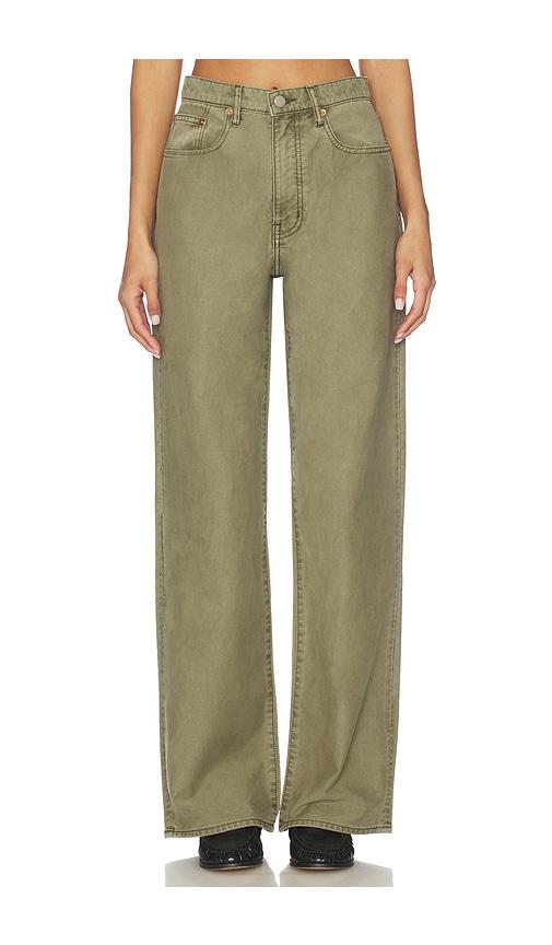 denimist teri wide leg jeans in olive. - size 27 (also in 28, 29, 30, 31, 32)