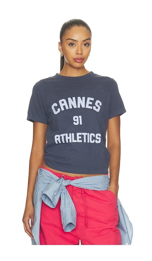 departure cannes 91 athletics boxy tee in navy. - size l (also in s, m)