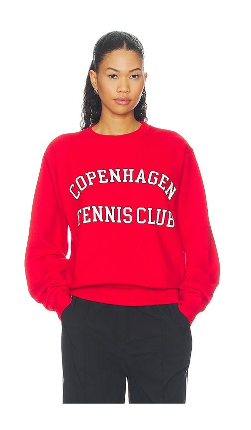departure copenhagen tennis club sweatshirt in red. - size l (also in s, m)