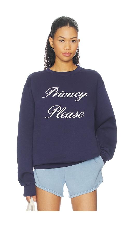 departure privacy please sweatshirt in navy. - size l (also in s, m)