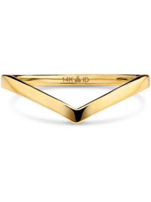 devata womens chevron ring in 14k gold