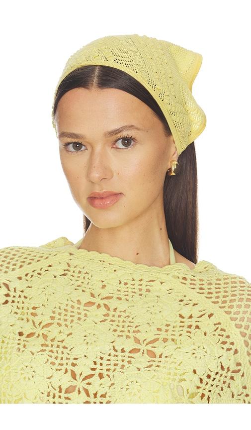 devon windsor crochet bandana in yellow.