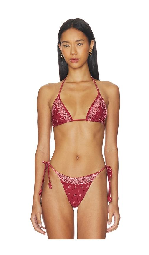 devon windsor elis bikini top in red. - size l (also in m)