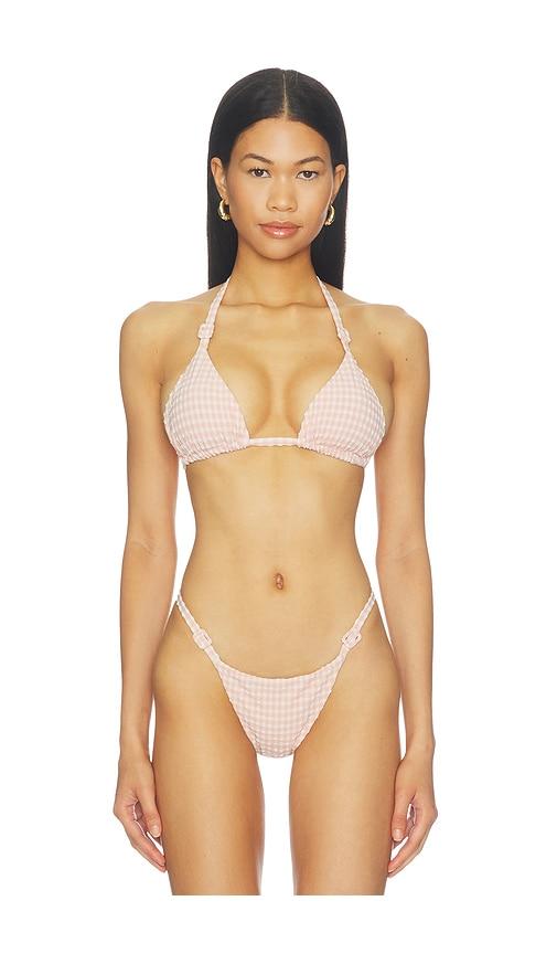 devon windsor jenna bikini top in pink. - size l (also in m, s, xs)