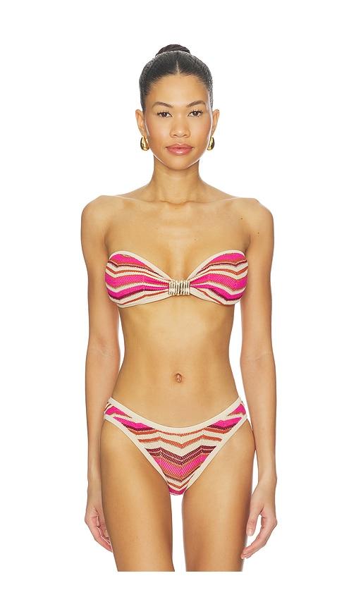 devon windsor samira bikini top in fuchsia. - size l (also in m, s, xs)