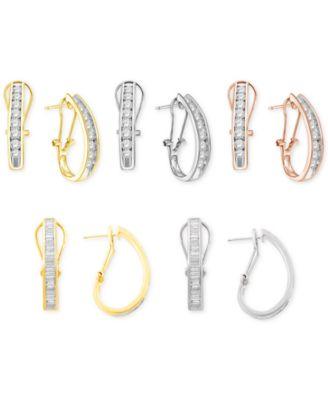 diamond j hoop earring collection