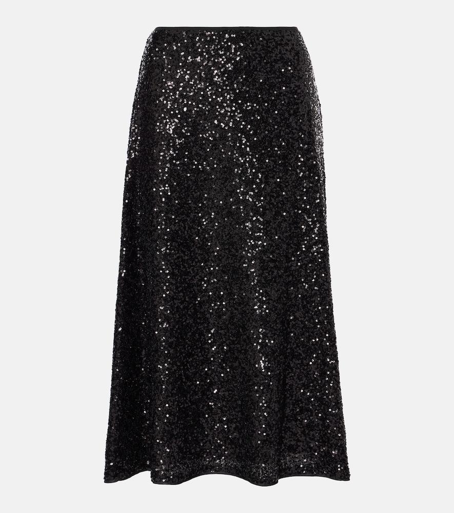 diane von furstenberg araminta sequined high-rise midi skirt
