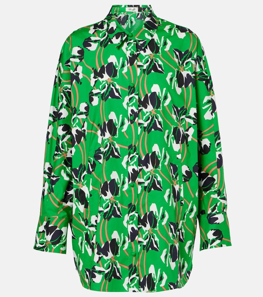 diane von furstenberg caleb printed cotton blouse