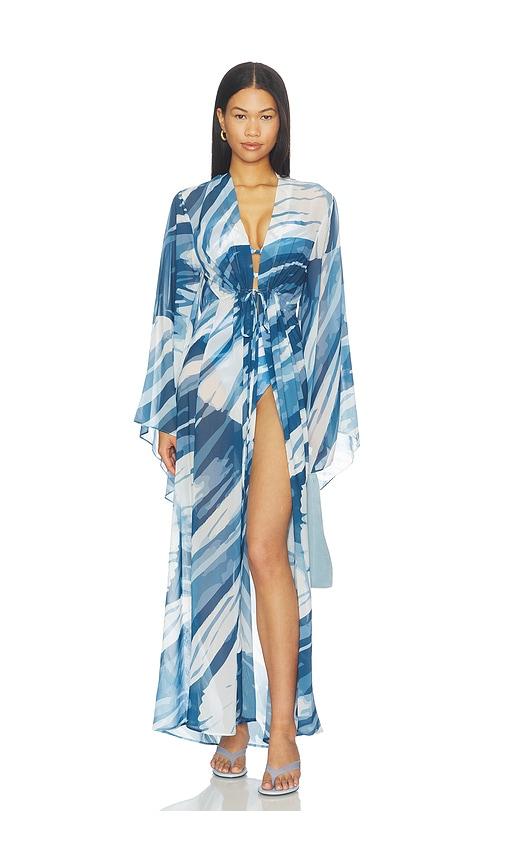 diarrablu sirene kimono in blue. - size l (also in s, m)