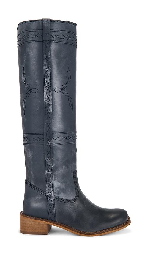 dico copenhagen ann gaucho boot with western stitchings in blue. - size 36 (also in 37, 38)