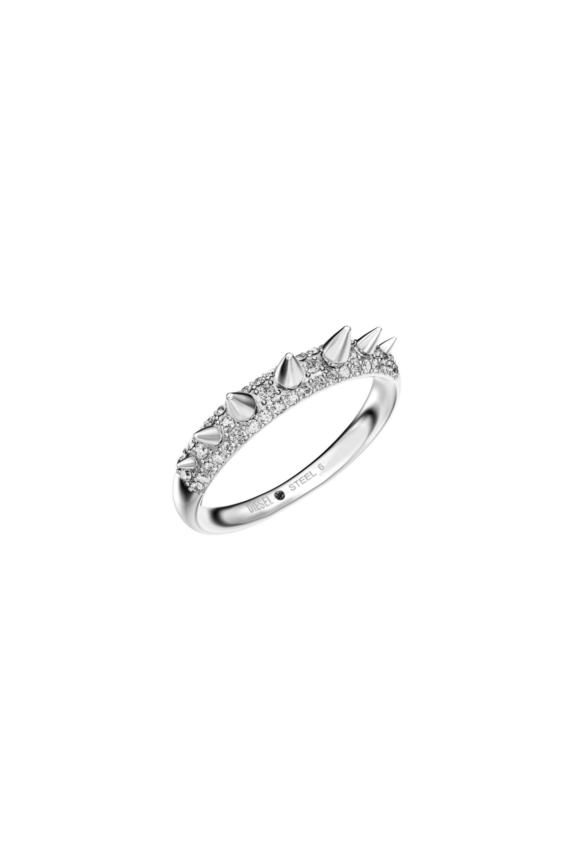 diesel - stainless steel band ring - rings - unisex - silver