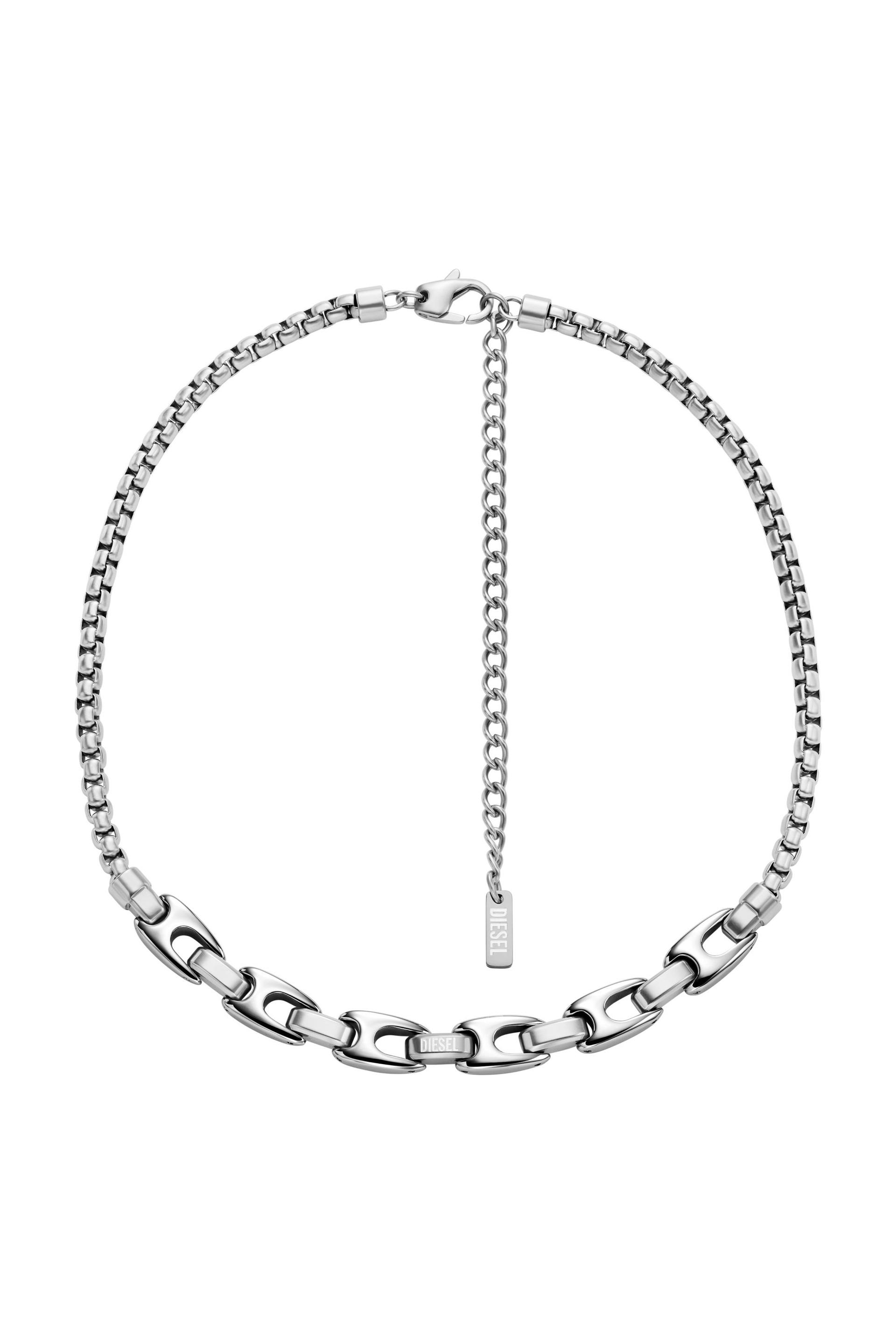 diesel - stainless steel chain necklace - necklaces - unisex - silver