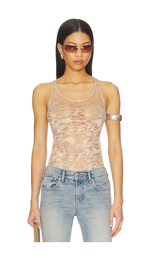 diesel ezzy bodysuit in beige. - size l (also in xs, s, m, xl)