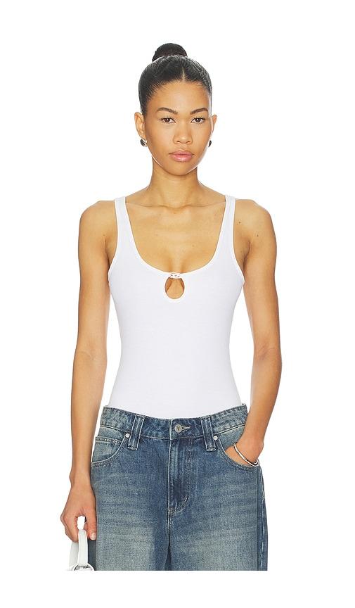 diesel maura denim bodysuit in white. - size l (also in m)