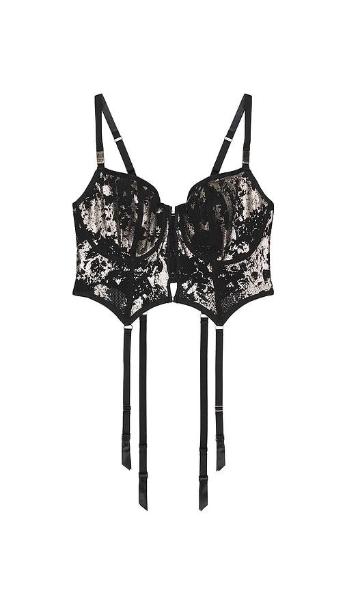diesel x savage c fishnet bustier in black,metallic silver. - size 1x (also in 2x, 3x, 4x)