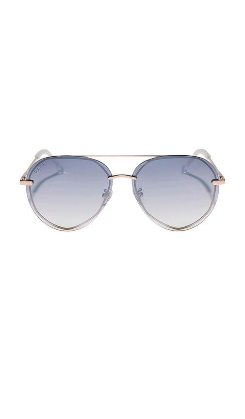 diff eyewear lenox sunglasses in metallic gold.