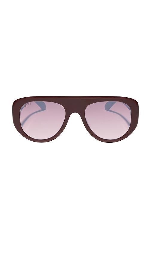 diff eyewear morgan sunglasses in burgundy.