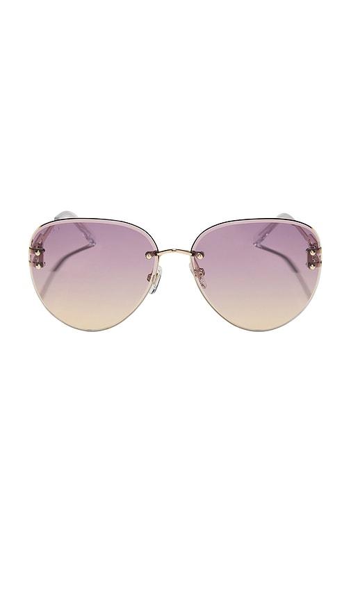 diff eyewear trista sunglasses in metallic gold.