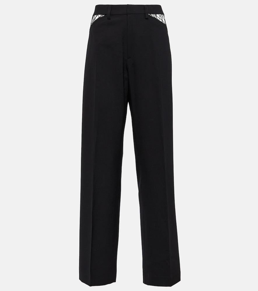 dion lee cutout wool straight pants