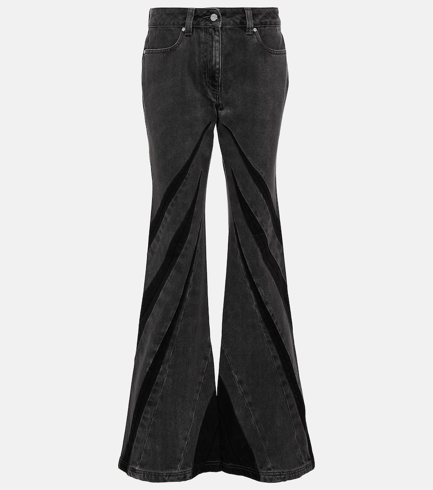 dion lee darted mid-rise flared jeans