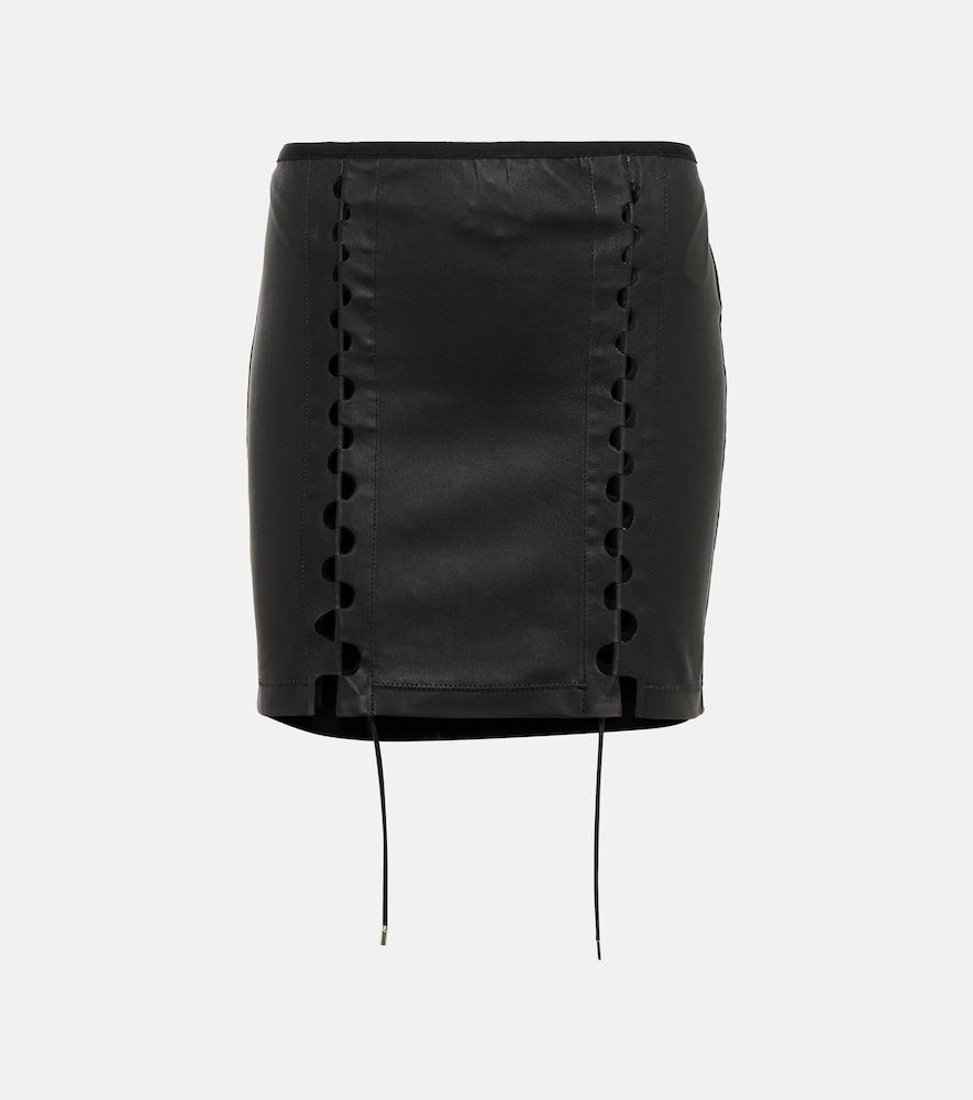 dion lee hinge-seam leather miniskirt