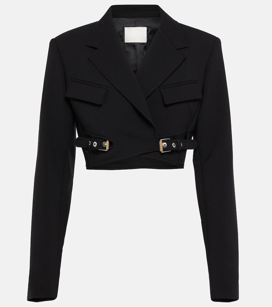 dion lee interlock belted cropped blazer