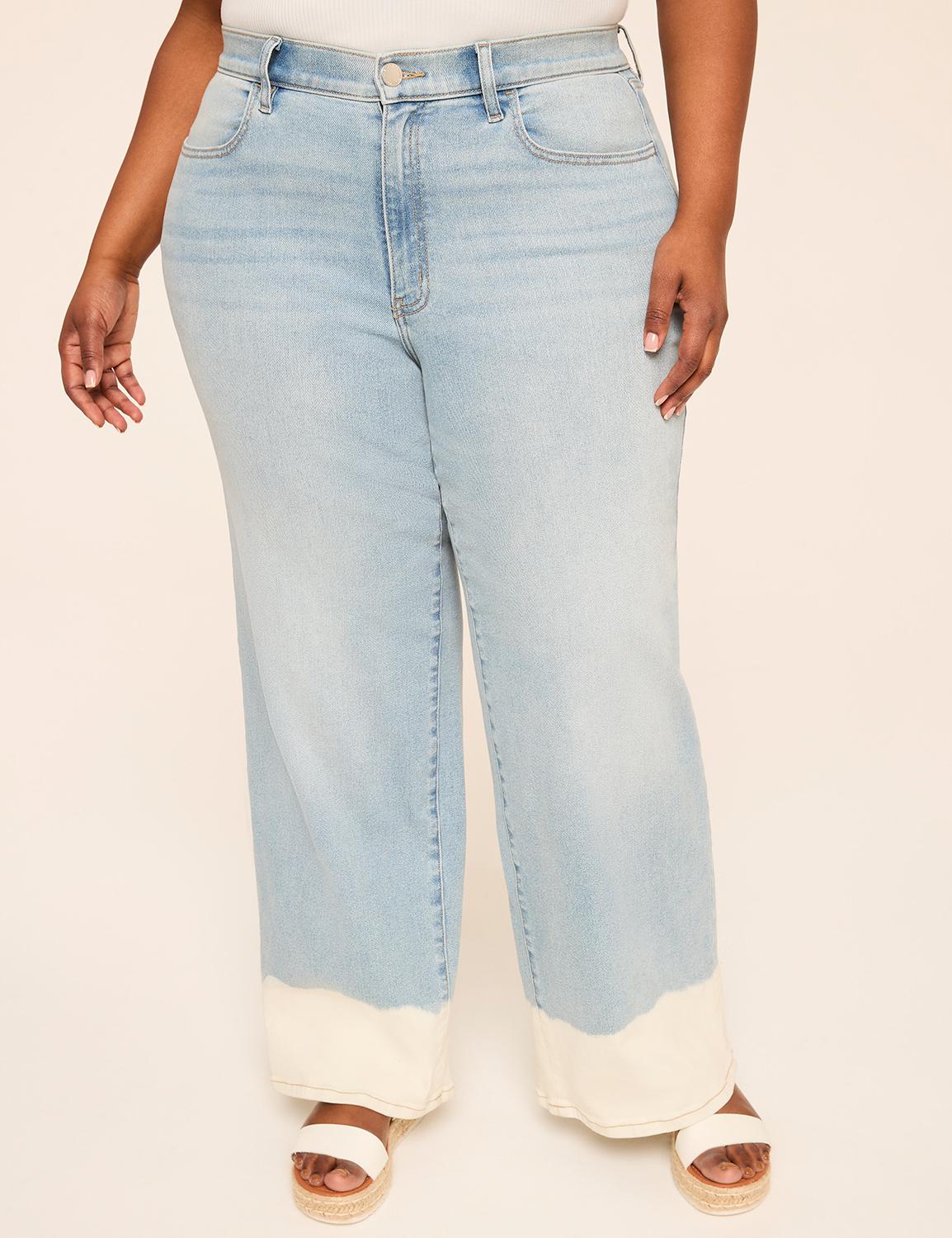 dip-dye wide leg jean
