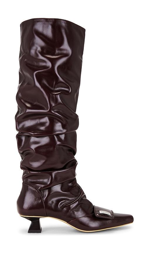 dirt gathered boot in burgundy. - size 37 (also in 38)