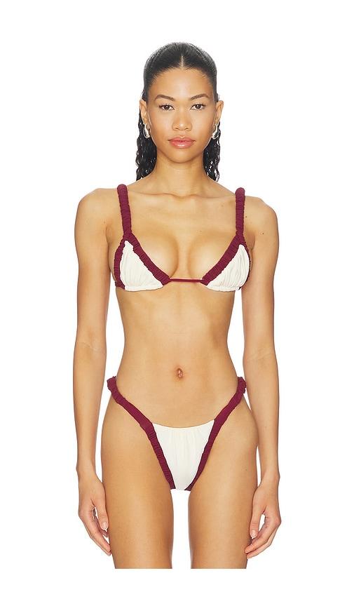 divino seas ada bikini top in burgundy. - size l (also in s, xs, m)
